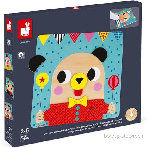 Janod Magnetic Educational Game 30 Giant Pieces Develops Fine Motor Skills From 2 Years Old Wooden Activity Toy, J08035 3700217380359