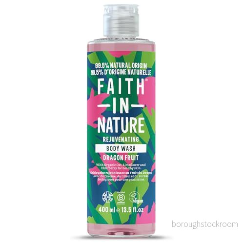 Faith In Nature naturlig drakfrukt duschgel, vitaliserande, vegansk och fri från djurförsök, utan SLS eller parabener, 400 ml 708002041068