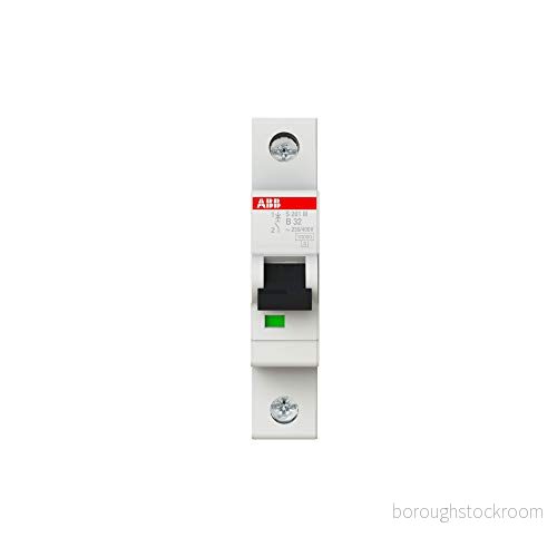 ABB S201M B32 Miniatyr effektbrytare, 1 pol, typ B, 10 kA/15 kA brytkapacitet, 32 Amp ström (2CDS271001R0325) 4016779549486