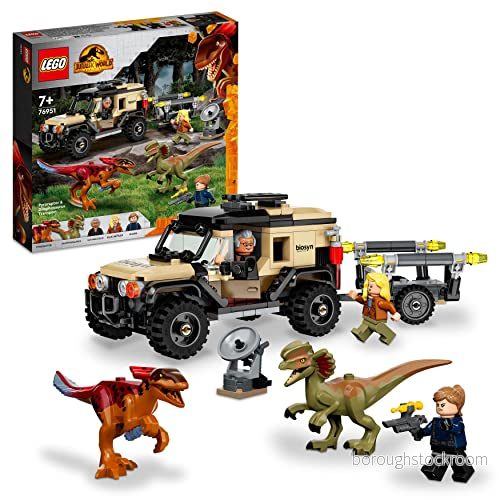 LEGO Jurassic World Pyroraptor & Dilophosaurus Transport Byggset med Dinosaurier, Minifigurer och Leksaksbil Present för Barn över 7 år 76951 5702016973877