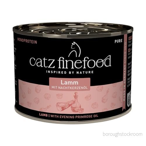 catz finefood Purrrr lamm monoprotein kattmat våt nr 111, för näringskänsliga katter, 70% köttinnehåll, 6 x 200 g burk 4260101769510