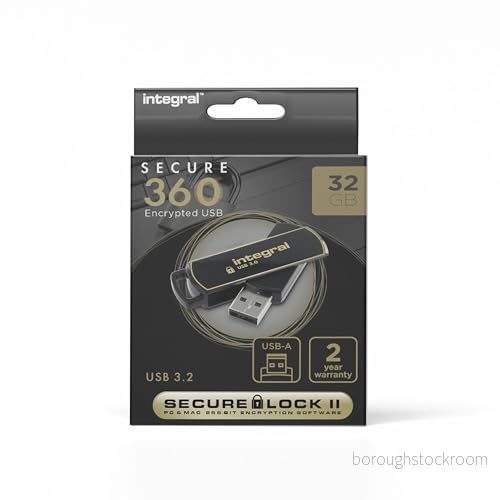 Integral Memory INFD32GB360SEC3.0 USB 3.0 pinne med SecureLock programvara svart/guld 5055288427747