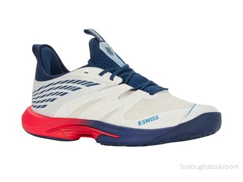 K Swiss Performance SPEEDTRAC Tennissko för män, Blanc De Blanc/Blue opal/Lollipop, 41 EU, Blue Opal Kollipop, EU 196483102109