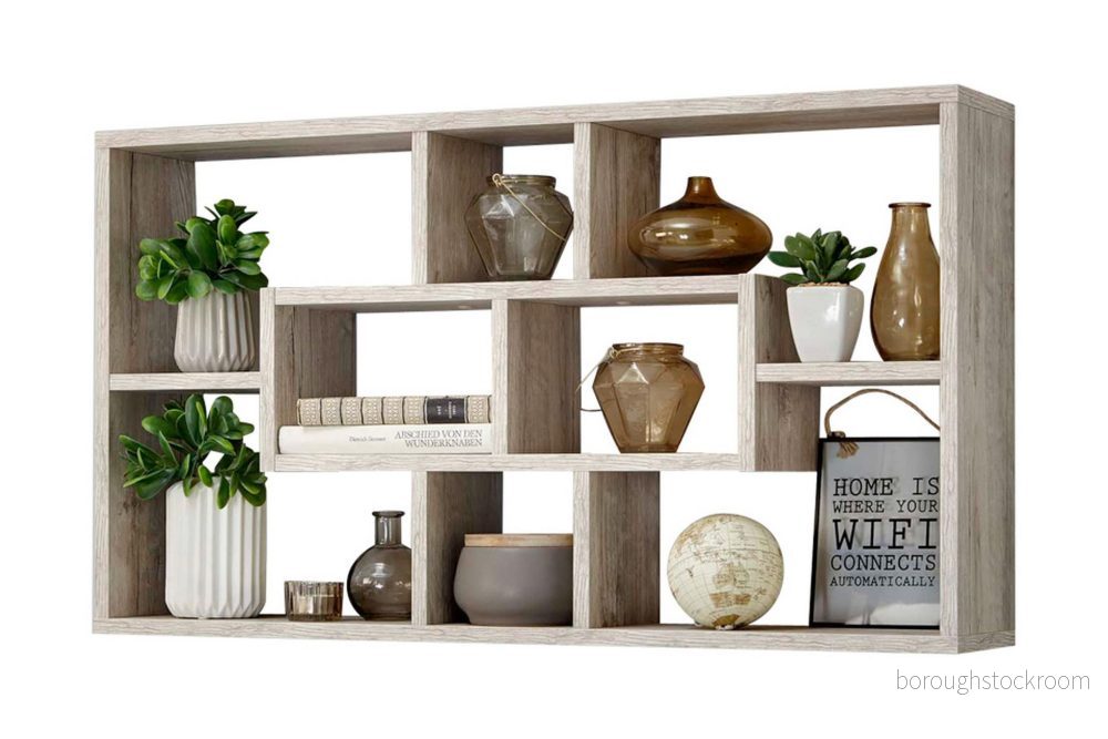 FMD furniture Vägghylla, trä, sanddamm, 87 x 48 16 cm 4029494114488