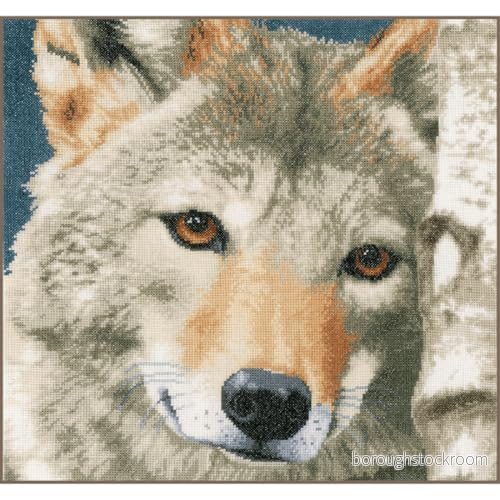 Lanarte siffertemönstrad förpackning varg kalkmaterial korsstygn, bomull, flerfärgad, 35 x 0,3 cm 5413480618033