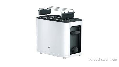 Braun PurEase HT3010, Brödrost, Komfort lyft, Lätt Tillgång och Kontroll, 3 vägskydd, Borttagbart Värmegaller, Valbara Rostningsgrader, 1000W, Vit 8021098760012