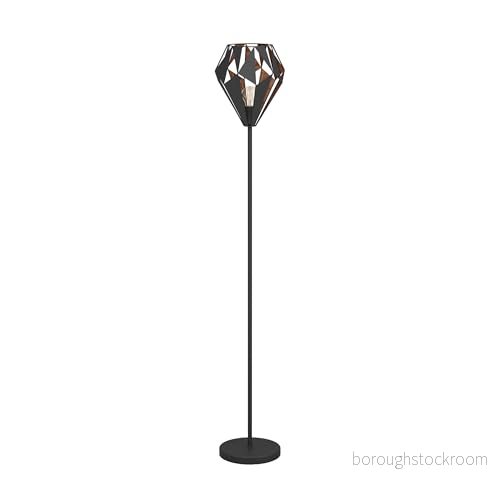 Eglo Golvlampa Carlton av stål, svart/koppar 9002759499945