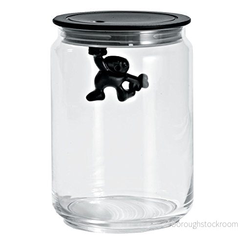 Alessi Storage Jar Gianni A Little Man Holding On Tight AMDR05 B Black 900 ml by Mattia Di Rose 8003299958115