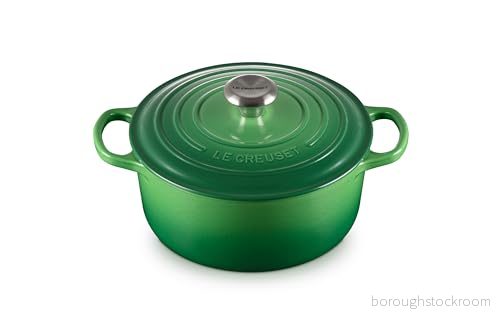Le Creuset Signature gjutjärnspanna med lock, Ø 24 cm, rund, lämplig för alla typer av spisar och induktion, volym: 4,2 l, 4,305 kg, Bamboo, 21177244082430 24147317951