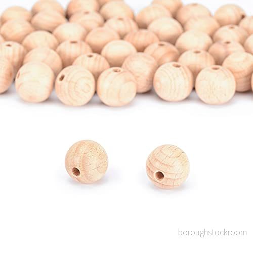 Vaessen Creative 11006 006 obehandlade träpärlor, ø 20 mm, 100 stycken, runda pärlor för pyssel av gör det själv handgjorda dekorationer, smycken, hantverk, trä, 50 stycken 8716052232260