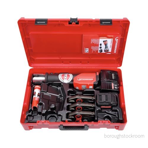 Rothenberger romax 4000 set pressmaskin standard, EU, 4 Ah batterikapacitet, TH pressbackar kontur, 16 mm 20 arbetsområde diameter 100001925 pressverktyg för rör, rörpressmaskin 4004625427286
