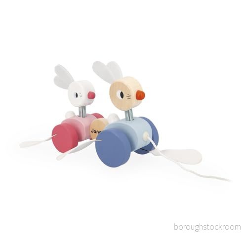Janod J08207 Wooden Pull Along Rabbit Family 3700217382070