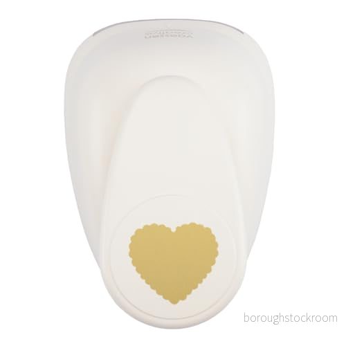 Vaessen Creative Motivstans hjärta 6,7 x 7 cm stansare för pysselpapper, tonpapper, scrapbookpapper eller decoupagepapper, vit/rosa 8716052233182