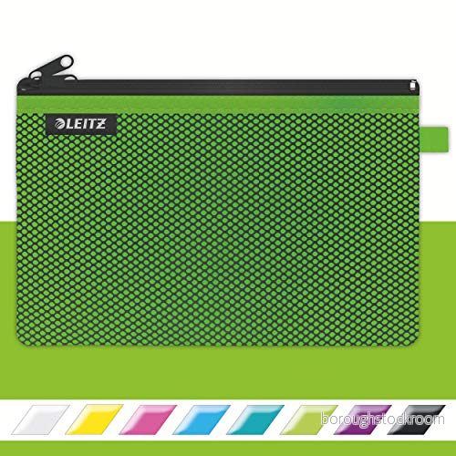 Leitz WOW Fodral med två fickor, dragkedja, nylon, tvättbar, large (23 x 15 cm), grön, 40130054 4002432122592