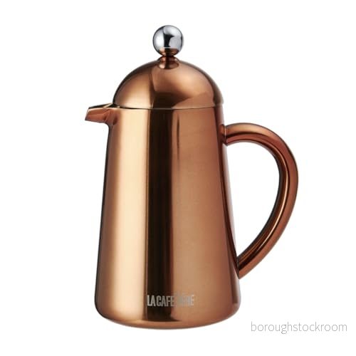 La Cafetière Havanna koppar rostfritt stål dubbelvägg cafetière, tre koppar, presentförpackning 5057982083304
