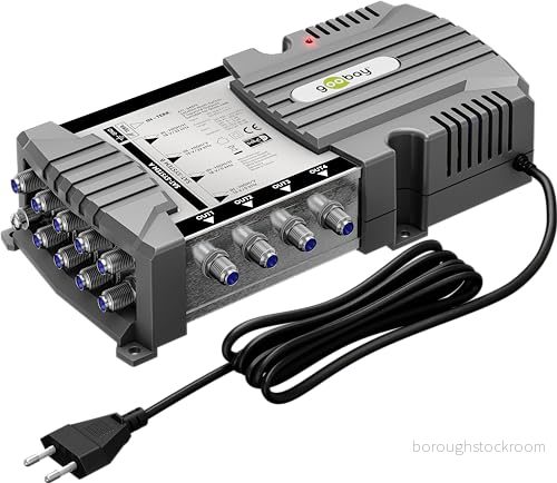 goobay 64879 sat multiströmbrytare/kompakt multiswitch 9 ingångar/4 utgångar/4K, 8K UHD/DAB+/för 4 deltagare 4040849648793
