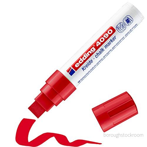 edding 4090 kolmarker svart 1 kolpenna snedskuren spets 415 mm vattenlöslig penna med bred för krittalvor, fönster, glas, speglar flytande kolmärkpennor opak täckning 4004764836369