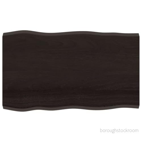 Bordsskiva mörkbrun 100x60x(2 4) cm massivt trä levande kant 8720845817411