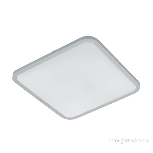 EGLO LED taklampa cogoleto, 1 flammig vägglampa, av stål, plast i vitt, silver med fjärrkontroll, färgtemperaturbyte (varm, neutral, kall), nattlampa, dimbar 9002759982584