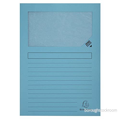 Exacompta Ref 50106E Forever Collection Window Folders 220 x 310mm in Size, Suitable for A4 Documents, 120gsm Recycled Board Light Blue (Pack of 100) 3130630501060