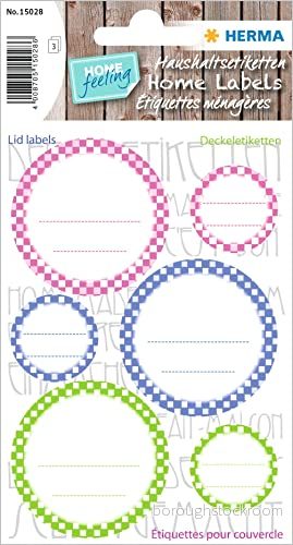 Herma inlagningsetiketter för marmelad Ø 43 mm, 24 mm Vintage bunt kariert 4008705150286