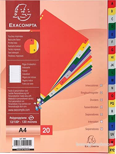 Exacompta 31 del tryckt PP index sida 20 delars A Z A4 Vitt 3130631000944