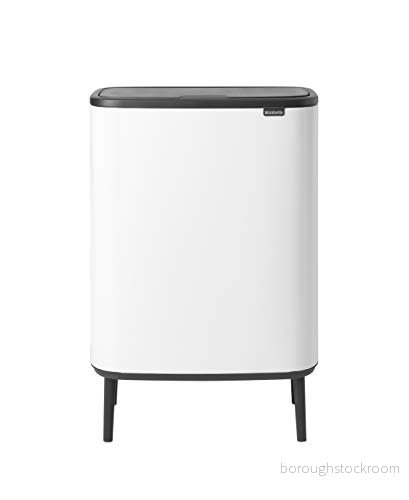 Brabantia Bo Touch Bin, Vit (White), 2 innerhinkar (2 x 30L) 8710755130601
