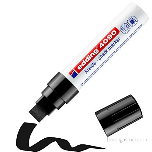 edding 4090 kolmarker flera färger 5 kolmarkers snedskuren spets 415 mm vattenlöslig penna med bred för krittalvor, fönster, glas, speglar flytande kolmärkpennor opak täckning 4004764868230