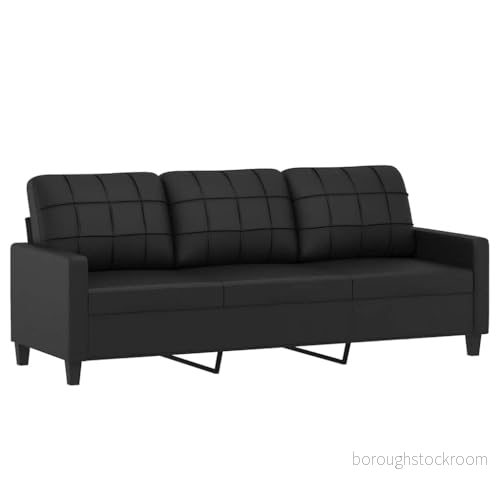 3 sitssoffa svart 180 cm konstläder 8721012138483