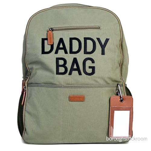 CHILDHOME, Skötryggsäck, resväska, stor kapacitet, funktionell, beige design, andningsbar nätrygg, hopfällbar skötbädd, 35 L, Daddy Bag, khaki 5420007161842