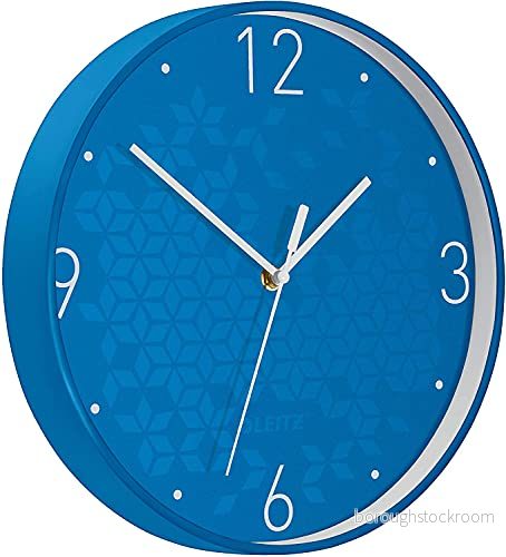 Leitz WOW Väggklocka, kvartsur, 29 cm, blå, 90150036 4002432122950