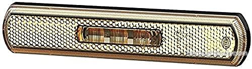 HELLA Sidolampa Shapeline Tech LED 12V påbyggd/klistrad ADR/GGVS Lyktglasfärg: gul Kabellängd: 250mm Kontaktutförande: Flatstiftshylsa 2 polig Vänster/Höger 2PS 013 302 021 4082300684049