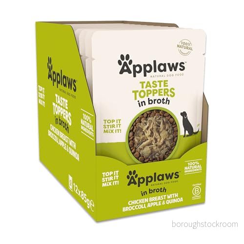 Applaws Taste Toppers 100% naturlig våt hund mattopp, kyckling och grönsaker i buljong påse (12 x 85 g påse) 5060481898270