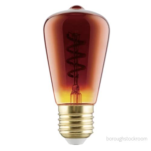 EGLO E27 LED lampa dimbar, spiral glödlampa, vintage koppar i retrodesign, 4 Watt, 30 Lumen, varmvit ljus, 2000k, Edison ST48, Ø 4,8 cm 9008606229192