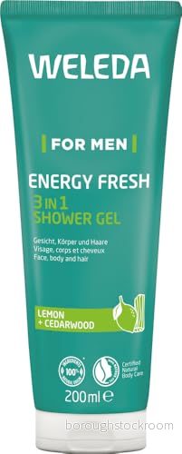 Gel douche 3in1 energy fresh weleda homme sans parabène flacon 200 ml 7611916558283