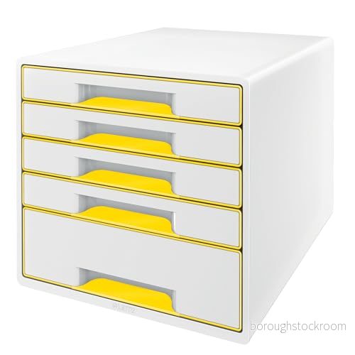 Leitz Bordskub WOW Cube 5 lådigt Gul 4002432121618