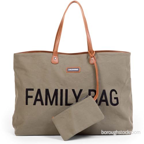 CHILDHOME, Family Bag, skötväska, resväska, weekendväska, stor kapacitet, löstagbar ficka ingår, khaki 5420007161880