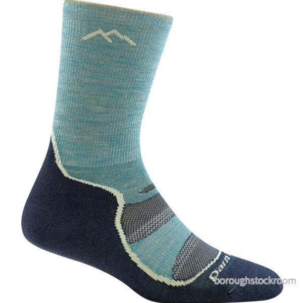 Darn Tough Light Hiker Micro Crew Lightweight With Aqua Strumpor 642249167719