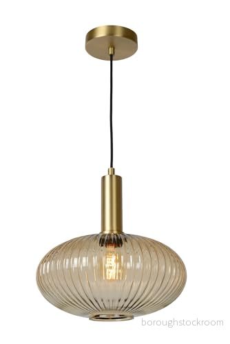 Lucide Glashänglampa Maloto, Ø 30 cm, bärnsten 5411212451200