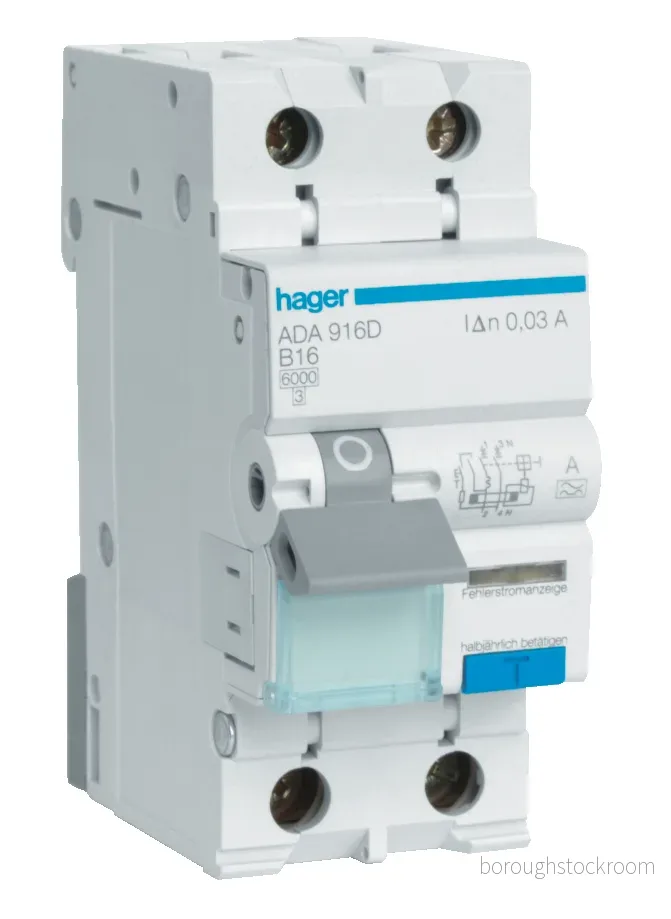 Hager ADA960G Personskyddsautomat 1P+N 10A 3250611011071