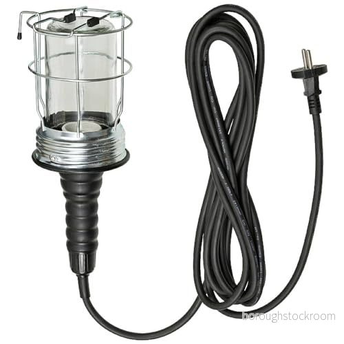 Brennenstuhl handlampa / verkstadslampa av hårdgummi med robust skyddskorg (60 W, 136 mm diameter, 5m kabel) svart 4007123674374