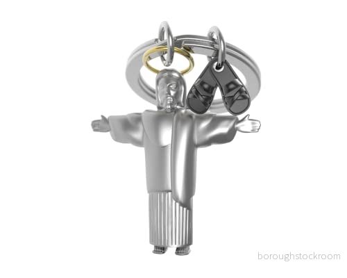 Dhink nyckelring Kristus återlösare, Chrome, Taille unique 5404006043934