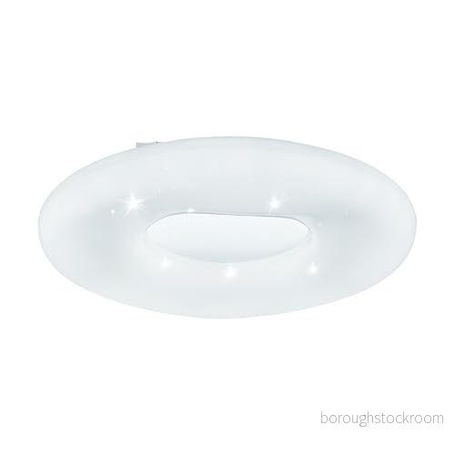 EGLO Zamudilo, LED-taklampa, 1 glödlampa med kristalleffekt av stål, plast, vit, nickelmatta, fjärrkontroll, färgtemperaturförändring (varmkall), nattljus, dimbar, Ø 50 cm 9002759993429