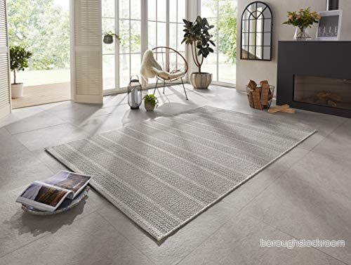 Elle Decor platt vävd inomhus och utomhatta i handgjord look Arras grå, 120 x 170 cm 160x230 GRÅ 4260578029735