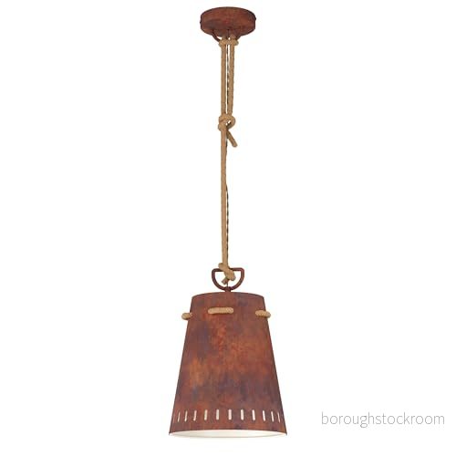 EGLO Meopham, 1 glödlampa hänglampa vintage, industriell, retro, av stål i rostbrun, matbordslampa, vardagsrumslampa hängande med E27 sockel 9002759434045