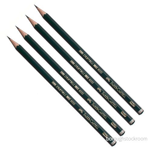 Faber Castell Diverse 9000 Grafitpenna, blyertspenna, F, för konst, hantverk, ritning, skissning, hem, skola, universitet, färgläggning 4005401190103
