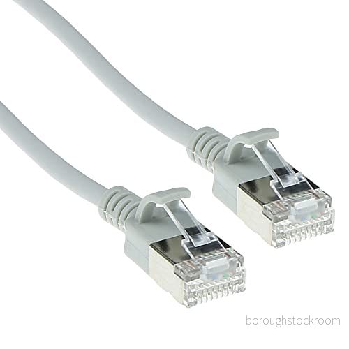 ACT CAT6a nätverkskabel, U/FTP LSZH LAN kabel, tunn 3,8 mm slimline, flexibel snagless CAT 6a kabel med RJ45 kontakt, för användning i datacenter, 1 meter, grå DC7001 8716065442007