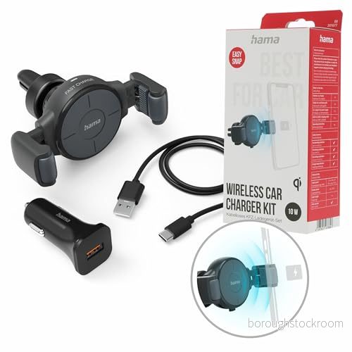 Hama FC10 Flex Set, Automatisk, Cigarr tändare, Trådlös laddning, 1 m, Antracit 4047443488657