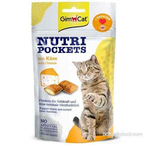 GimCat Nutri Pockets ost Knaprigt kattgodis med krämig fyllning och funktionella ingredienser 1 påse (1 x 60 g) 4002064419237