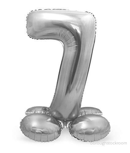 Folat Folieballong med basnummer 7 Silverfärgad 72 cm 8714572647175